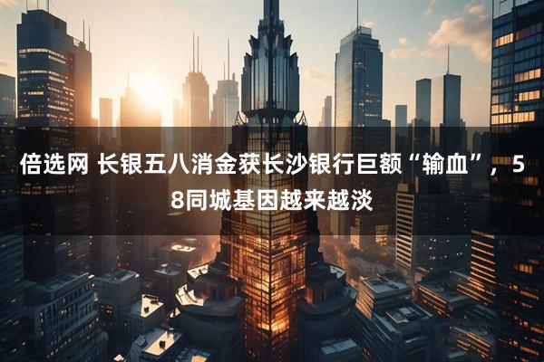 倍选网 长银五八消金获长沙银行巨额“输血”，58同城基因越来越淡